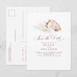 Postal De Anuncios Flores De Crema De Hierro De Pampas Exóticas Salve
