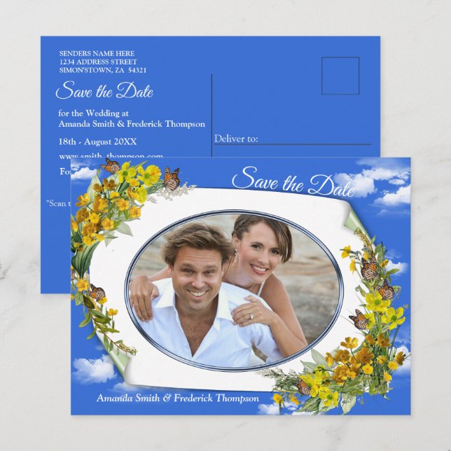 Postal De Anuncios Flores de mantequilla de primavera (Anverso / Reverso)