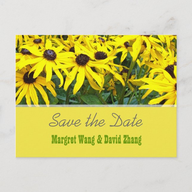 Postal De Anuncios Flores de margaritas amarillas brillantes salvan l (Anverso)