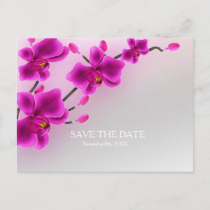 Postal De Anuncios Flores de Orquídea Elegante Floral Salvar la Fecha
