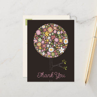 Postal De Anuncios Flores de primavera coloridas y caprichosas árbol