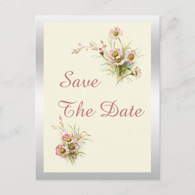 Postal De Anuncios Flores Elegantes de Primavera Cumpleaños 80 Guarda (Anverso)