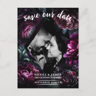 Postal De Anuncios Flores Enchanted Bold Moody Save the Date Floral