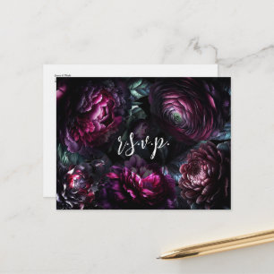 Postal De Anuncios Flores Enchanted Floral BOLD Moody Bodas RSVP