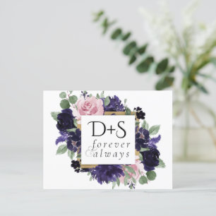 Postal De Anuncios Flores Exuberantes Rosa Púrpura y Rosa para Anun