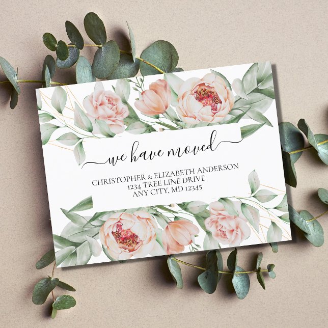 Postal De Anuncios Flores Florales de Melocotón Verdor Escritura Movi (Subido por el creador)