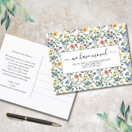 Postal De Anuncios Flores salvajes amarillas rosadas Cottagecore en m