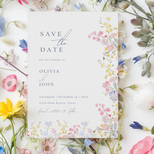 Postal De Anuncios Flores Silvestres Botánicas Avisa de Boda
