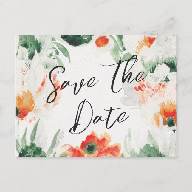 Postal De Anuncios Flores silvestres foto floral Save the Date (Anverso)