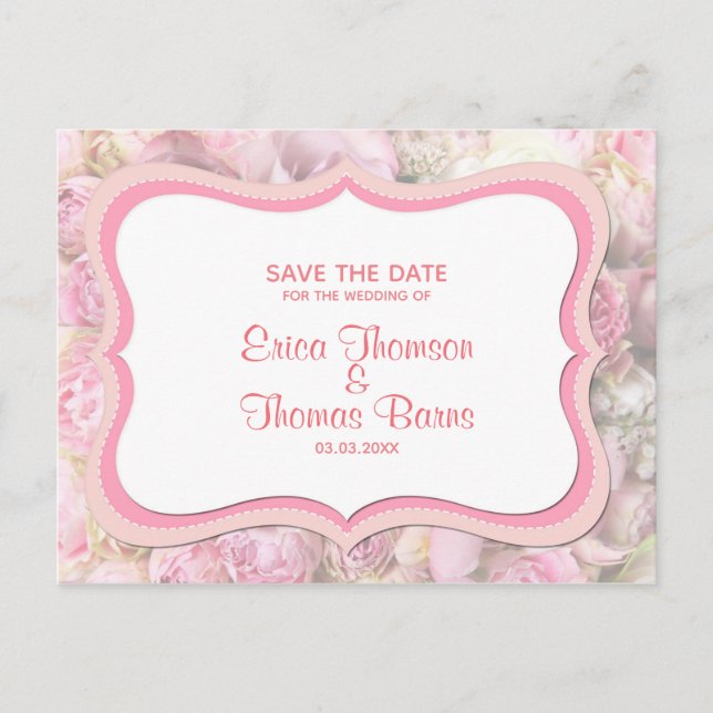 Postal De Anuncios Flores tonos pastel (Anverso)