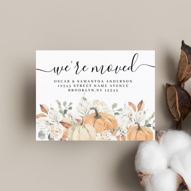 Postal De Anuncios Flores y calabazas acuáticas de moda de otoño (Subido por el creador)