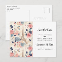 Flores y patrón de París de la Torre Eiffel