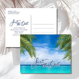 Postal De Anuncios Florida Beach Wedding Save the Date 