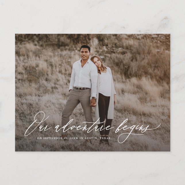 Postal De Anuncios Flower Adventure Save the Date Postcard (Anverso)