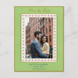 Postal De Anuncios Flower border Mint Green Photo Save the Day