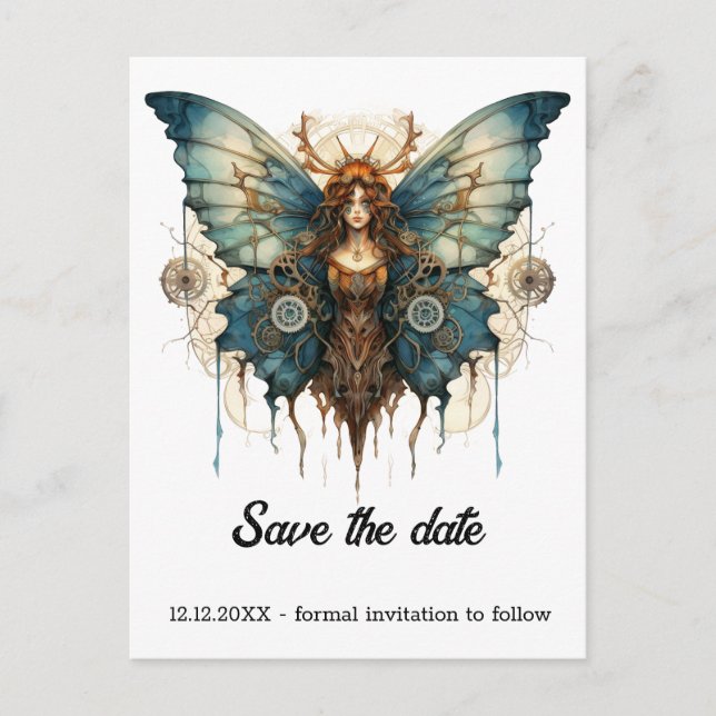 Postal De Anuncios Fluttergear Nymph Mariposa Boda Steampunk  (Anverso)