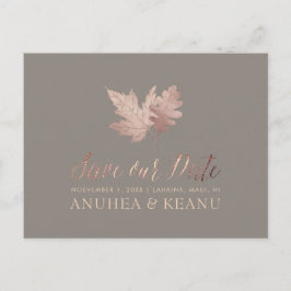 Postal De Anuncios Foliage de Oro Rosa de PixDezines/Guardar nuestra