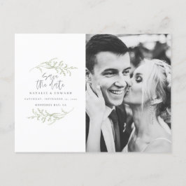 Postal De Anuncios Foliage mínimo + texto con letra script para guard