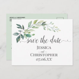 Postal De Anuncios Follaje de eucalipto de acuarela moderna