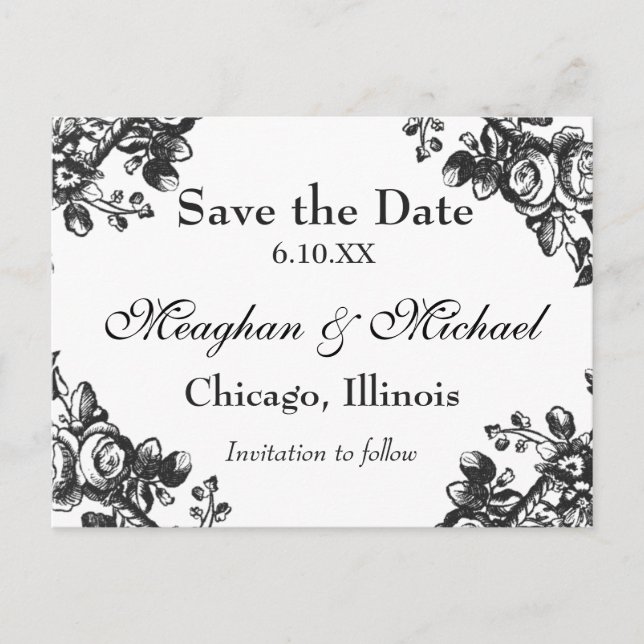 Postal De Anuncios Follaje Floral Antiguo (Anverso)