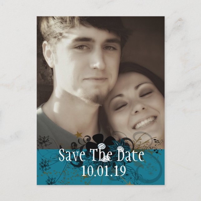 Postal De Anuncios Fondo azul teal de mar profundo (Anverso)