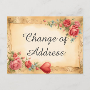Postal De Anuncios Fondo floral Cambio de dirección con estilo