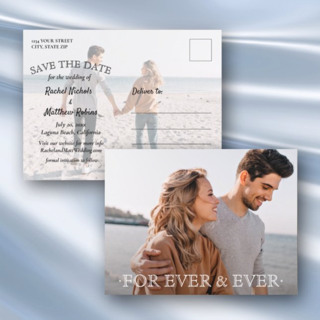 Postal De Anuncios For Ever and Ever Wedding Save the Date (Subido por el creador)
