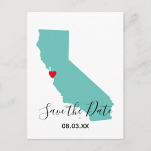 Postal De Anuncios Forma de mapa de colores de California Guardar fec