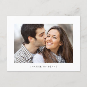Postal De Anuncios Foto Boda Aplazamiento Cambio de Fecha Simple