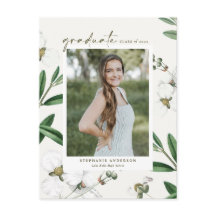 Foto Botánica de Flores Blancas Vintage para Gradu