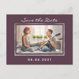 Postal De Anuncios Foto cassis morado boda Save the Date