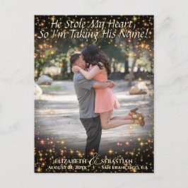 Postal De Anuncios Foto con Sparkles Cute Wedding Save the Date