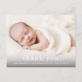 Postal De Anuncios Foto de agradecimiento de nacimiento de bebé moder