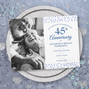 Postal De Anuncios Foto de aniversario de 45 años y 65 años para guar