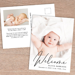 Postal De Anuncios Foto de Bienvenida Nacimiento