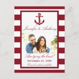 Postal De Anuncios Foto De Boda De Ancla Náutica Guardar La Fecha