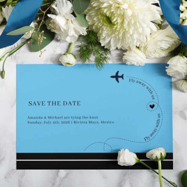Postal De Anuncios Foto de boda de destino de ruta de avión (Subido por el creador)