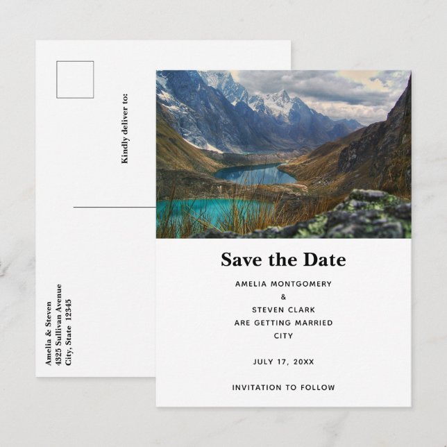 Postal De Anuncios Foto de boda de las montañas alpinas escénicas (Anverso / Reverso)