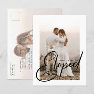 Postal De Anuncios Foto de boda escapada Celebración de recién casado