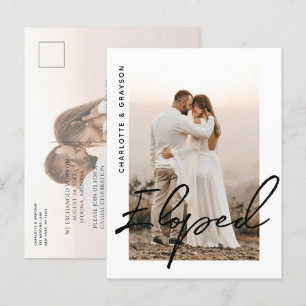 Postal De Anuncios Foto de boda huida Celebración de recién casados