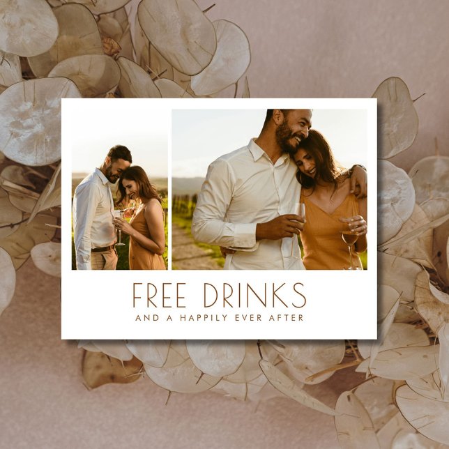 Postal De Anuncios Foto de Boda Save the Date Felices para Siempre (Happily Ever After Photo Wedding Save the Date)