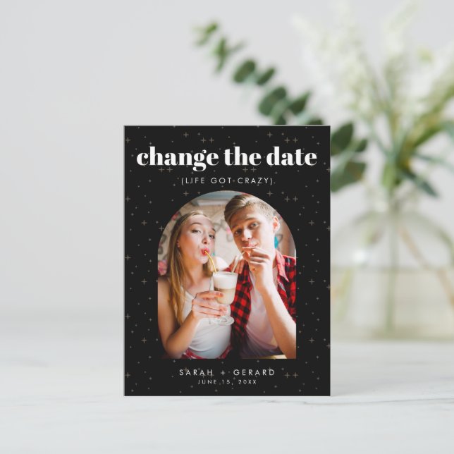 Postal De Anuncios Foto de estrellas celestes Cambiar la fecha (Anverso de pie)