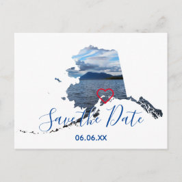 Postal De Anuncios Foto de forma de Alaska para guardar la fecha