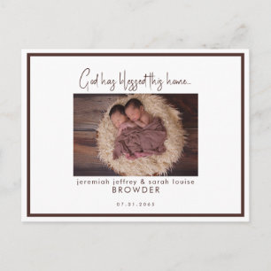 Postal De Anuncios Foto De Gemelos Que Dios Ha Bendecido Este Nacimie