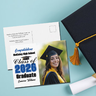 Postal De Anuncios Foto de graduación de la clase azul de 2026