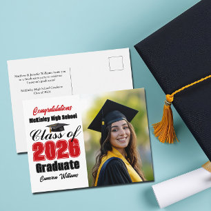 Postal De Anuncios Foto de graduación de la clase roja de 2026