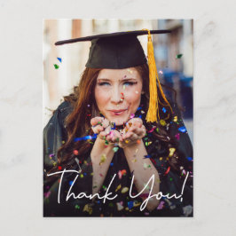 Postal De Anuncios Foto de graduación Mensaje personalizado Agradecim