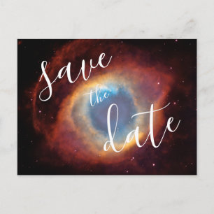 Postal De Anuncios Foto de la Nebulosa Hélix Elegante Salva la Fecha