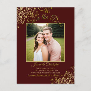 Postal De Anuncios Foto de Lacy Gold en Save the Date de boda de Aubu