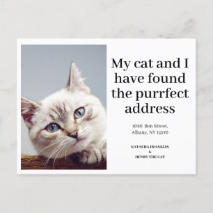 Postal De Anuncios Foto de Mascota Gato Nueva Dirección Me He Mudado